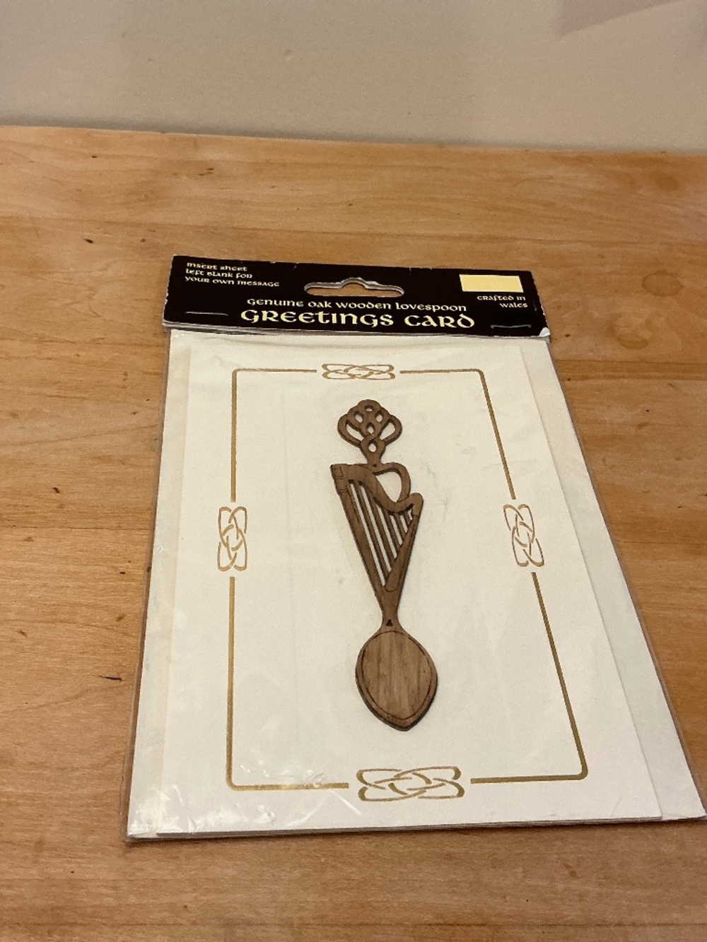 Genuine Oak Wooden Lovespoon Greeting Card